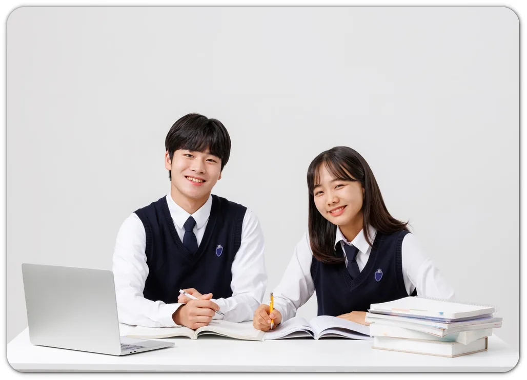 학습 플래너로 자기주도 습관 만들기, 기록에서 도움을 줄여가는 단계 본문 · 노트북 앞에서 함께 공부하는 학생들